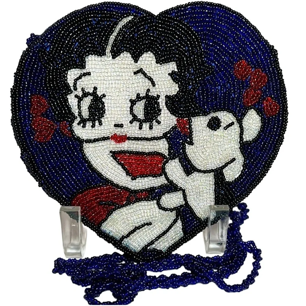 BETTY BOOP Y2K NEVER used, hand beaded front & back with her little dog …